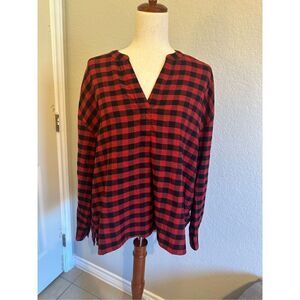 NWT Madewell Plaid Flannel Long Sleeve Blouse - Size S - NI035